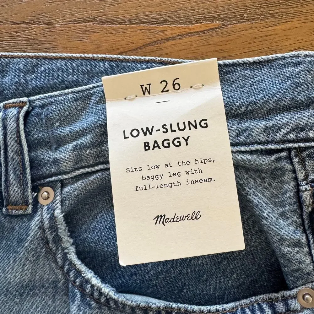 Madewell Low Slug Baggy Jeans - Size 26 - Picture 7 of 10